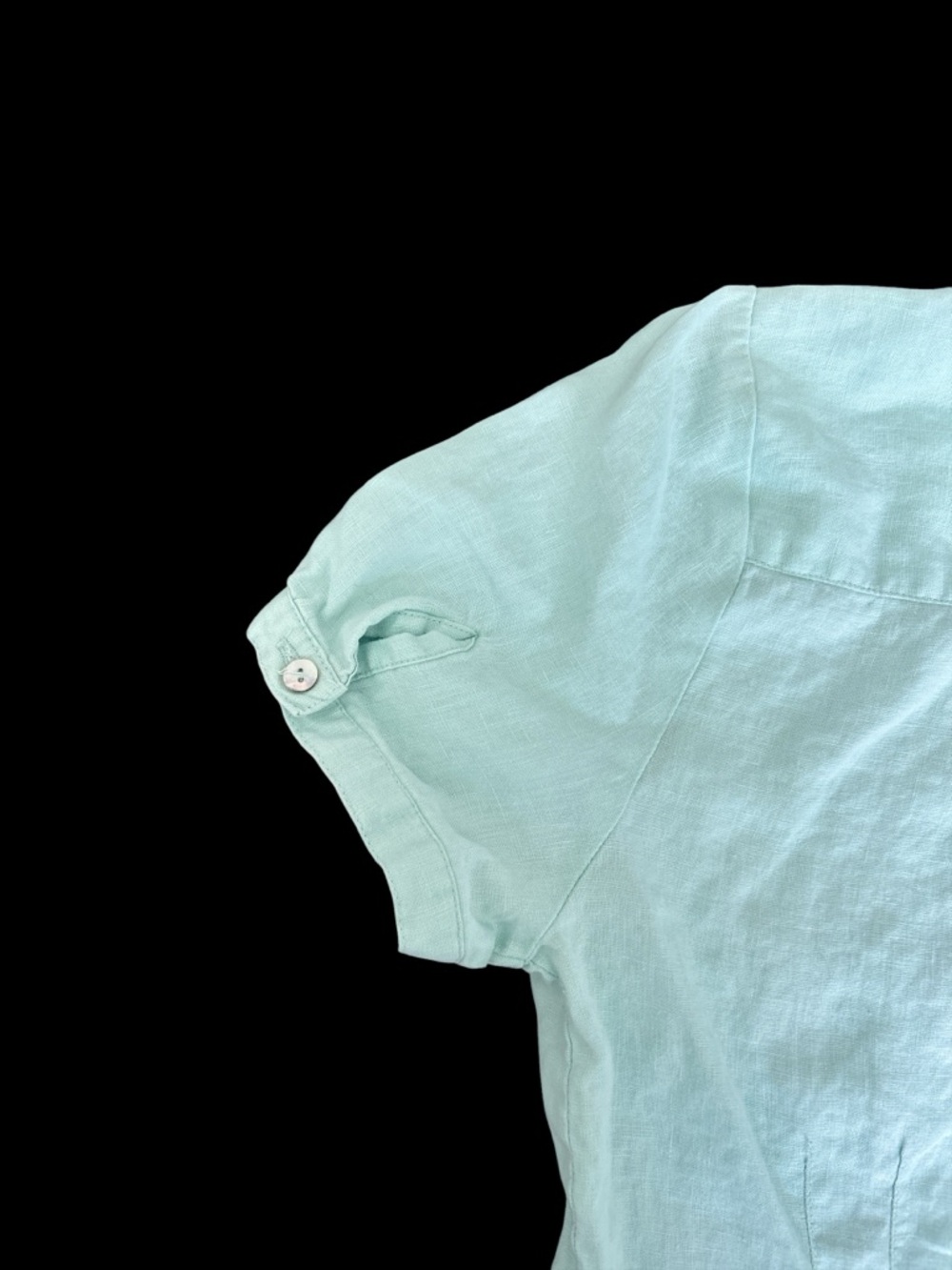 100 linen  Button-Up LShirt size M mint - Picture 4 of 5
